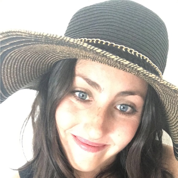 💕HP💕Black and brown chain trim sun hat - Picture 9 of 9